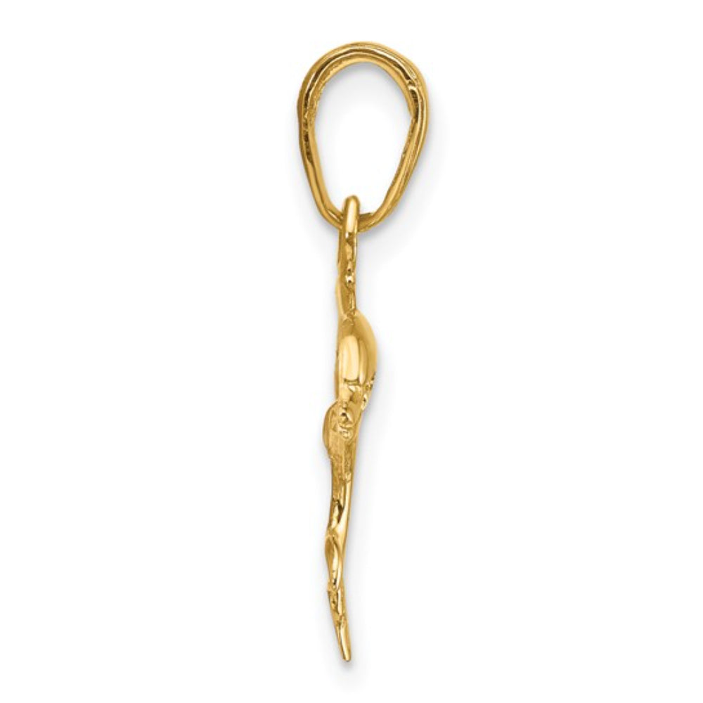 14k Yellow Gold Exquisite Dolphin Charm Jewelry