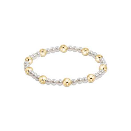 enewton 6.25-Inch Pearl Sincerity Pattern 4mm Beaded Bracelet for Women's Wrist Adornment