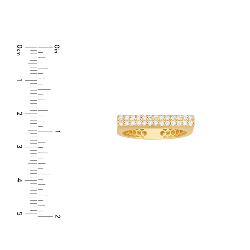 14k Gold Bar Ring Adorned with 1/4tcw Diamonds for a Glamorous Look