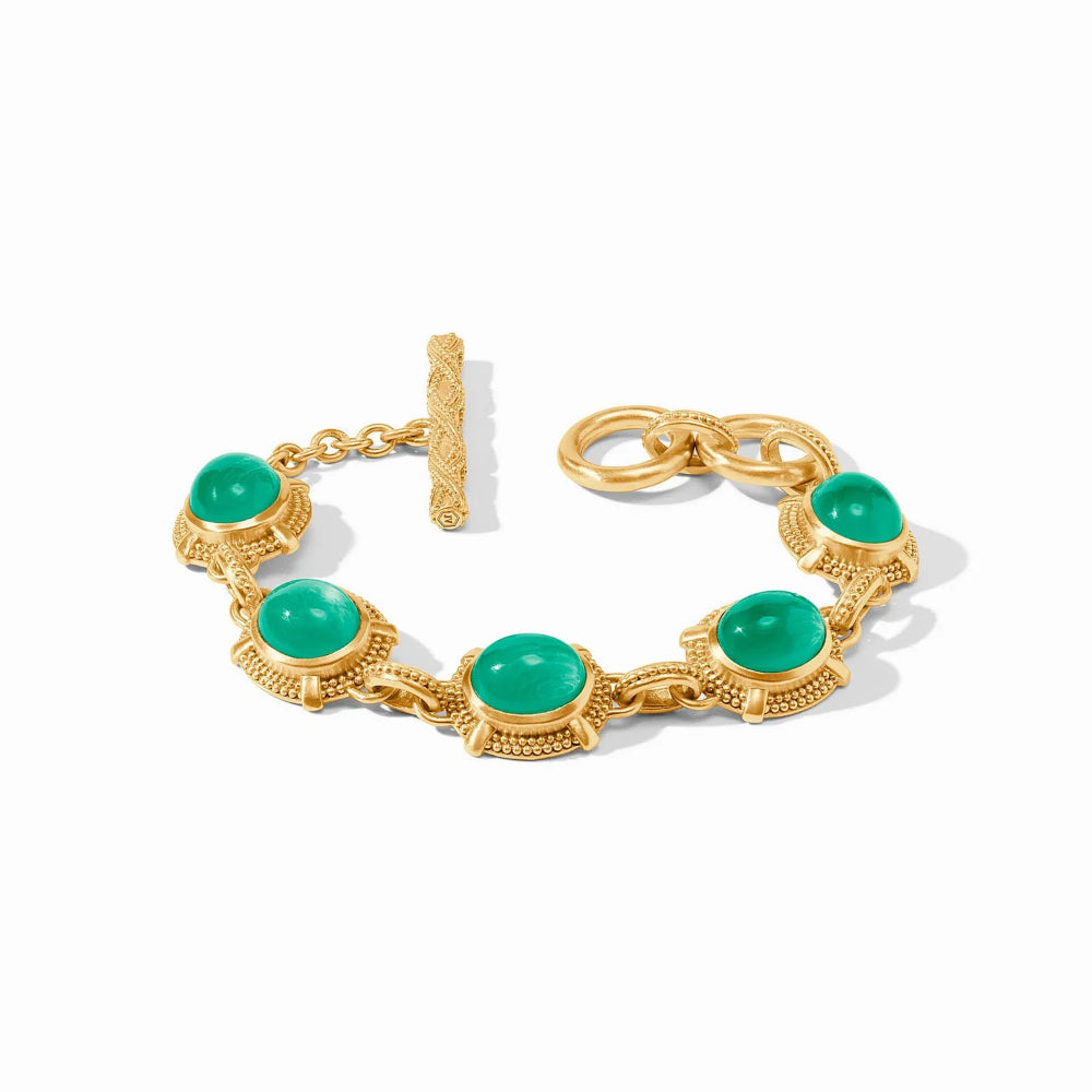 Exquisite Julie Vos Cabochon Beaded Bracelet with Ornate Toggle