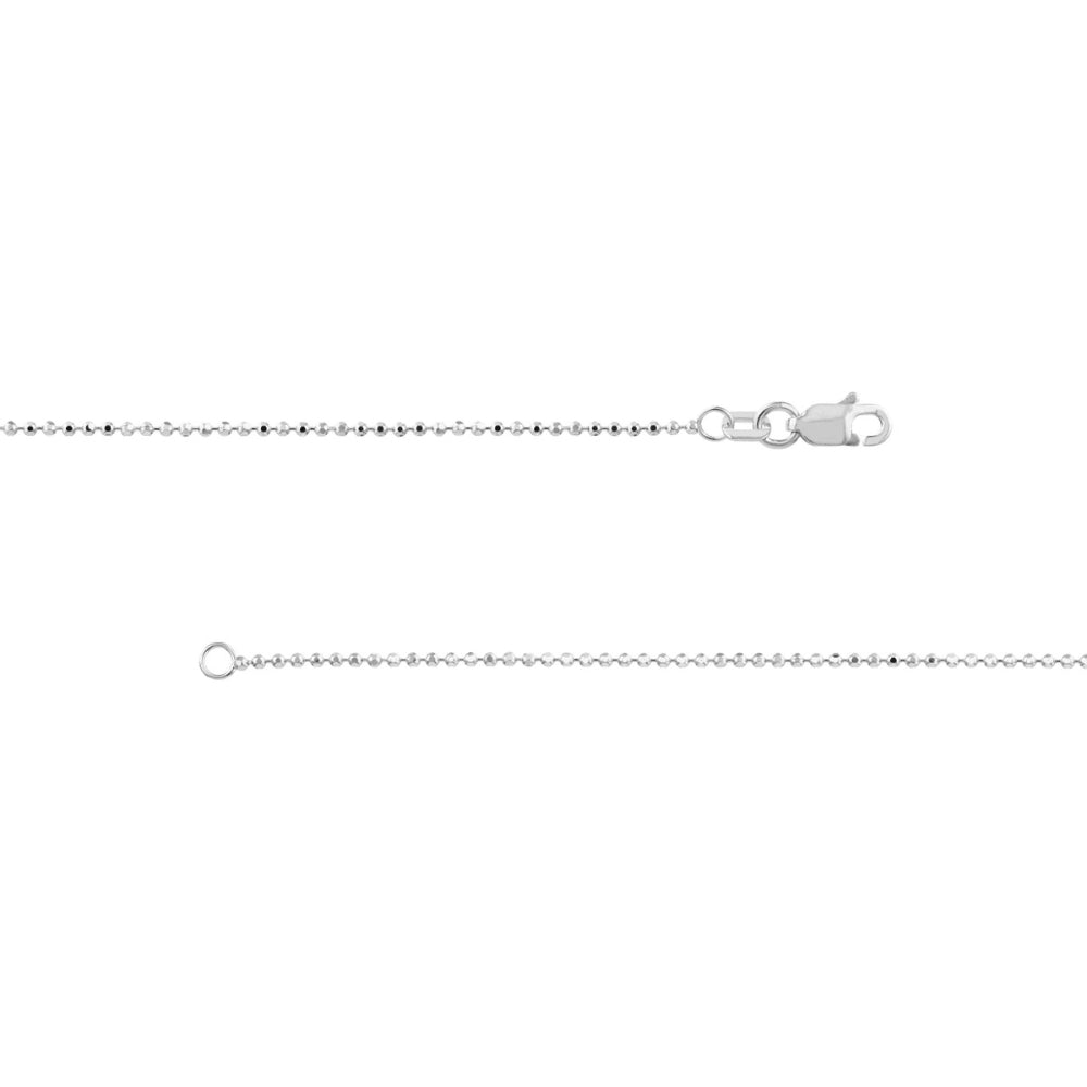 Exquisite 14k White Gold Diamond-Cut Bead Style Bracelet with a Length of 7.25 Inches