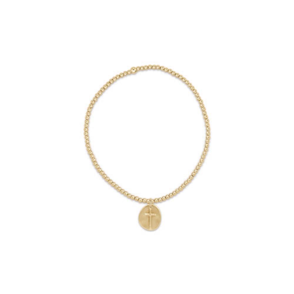 enewton 6.25-inch Classic 2mm Gold-Filled Bead Bracelet with Inspiring Small Gold Charm