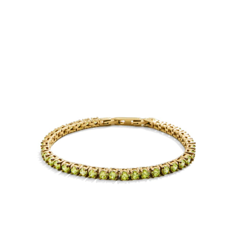 Sunrise Style 4mm Lime Colored Tennis Jewelry Bracelet