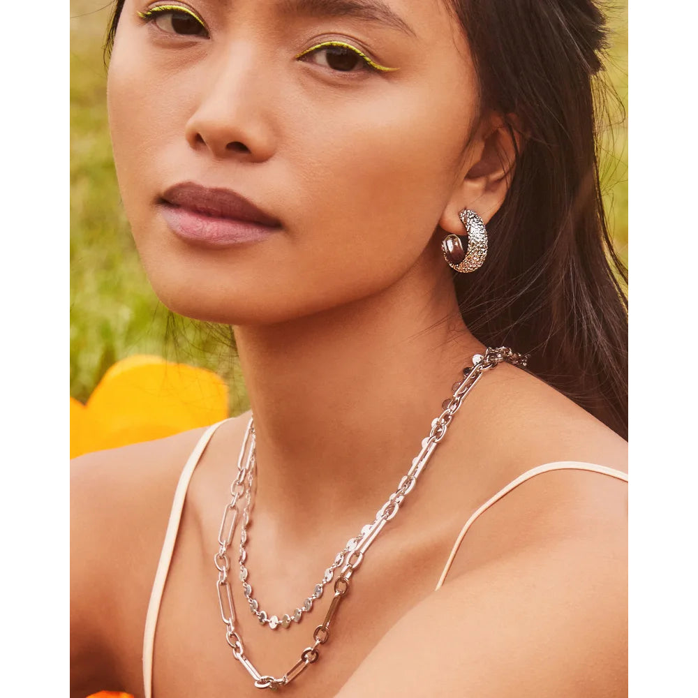 Kendra Scott's Exquisite 14k Gold or Rhodium Plated Small Harper Hoop Earrings