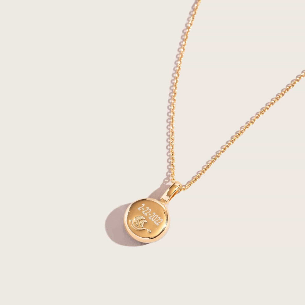 Stunning Gold Moonglow Sky Light Moon Phase Jewelry Necklace