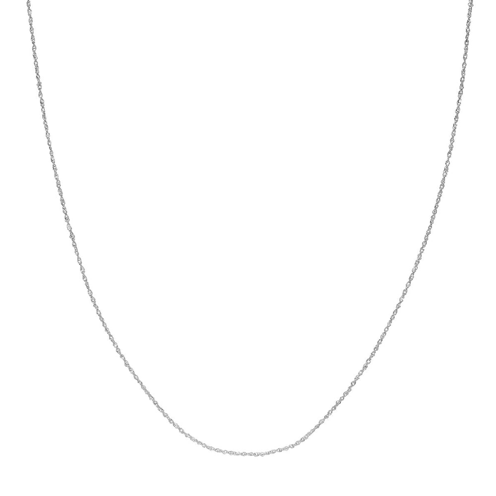 14k White Gold Singapore Style Sparkling Chain for Fashion Jewelry