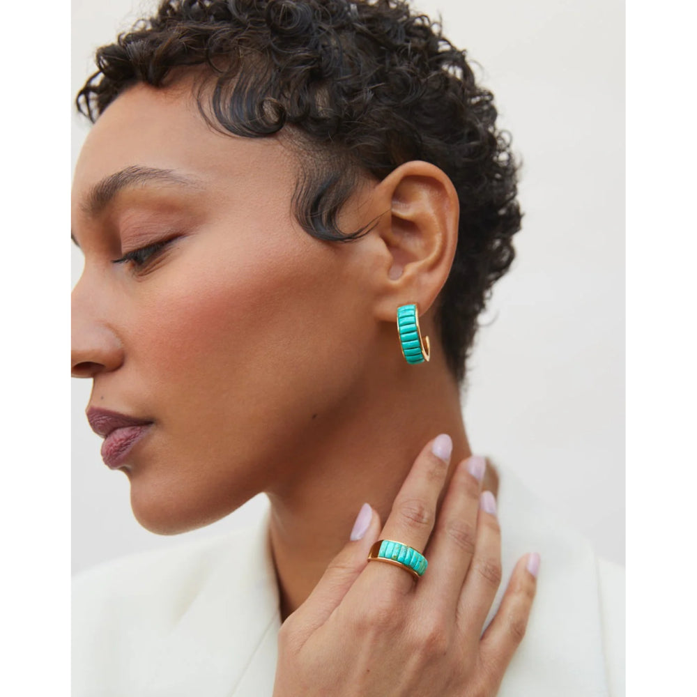 Anna Beck Turquoise Multi - Stone Rectangular Ring with 18k Gold Vermeil