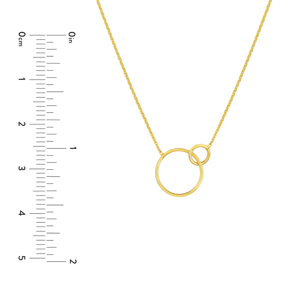 Elegant 14k Gold Intertwined Circles Necklace for Stylish Look