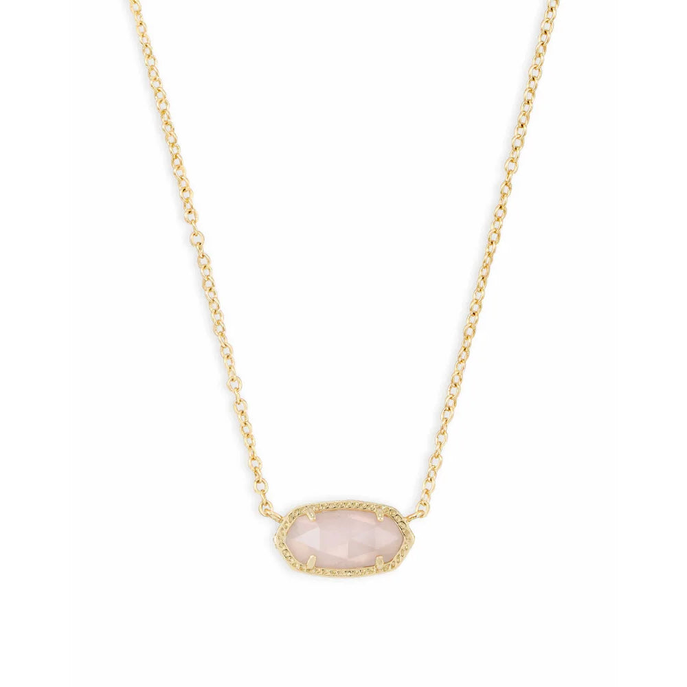 Kendra Scott Rose Quartz Elisa Gold-Plated Pendant Necklace