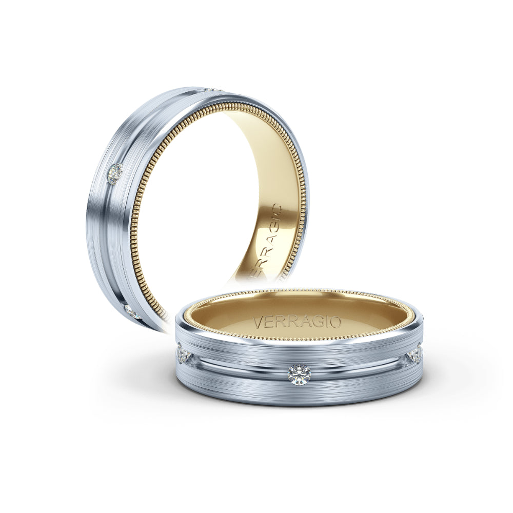Verragio 14k 6mm Men's Diamond Wedding Band with Elegant Design