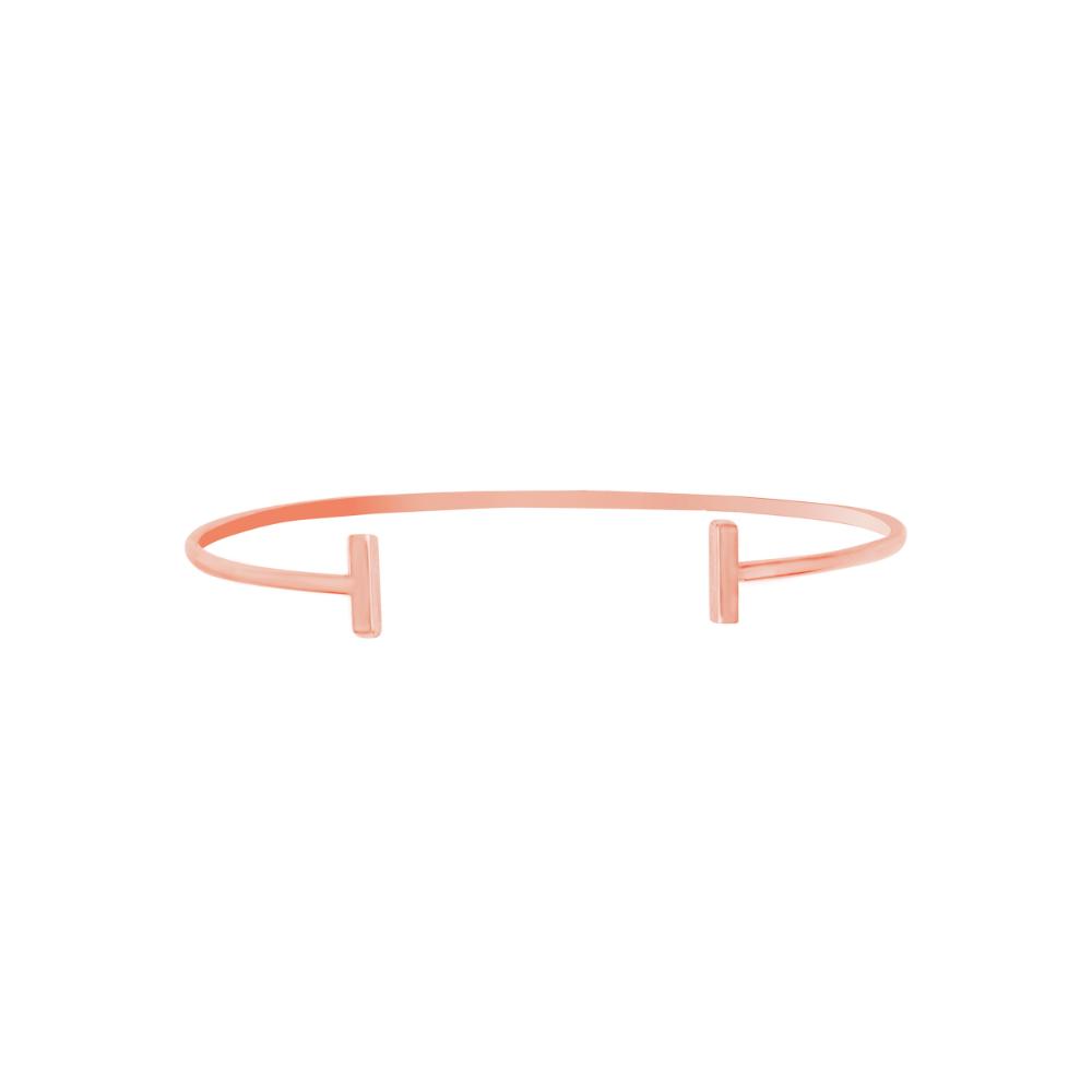 14k Gold Customizable T Bar Cuff Bracelet for Stylish Accessorizing