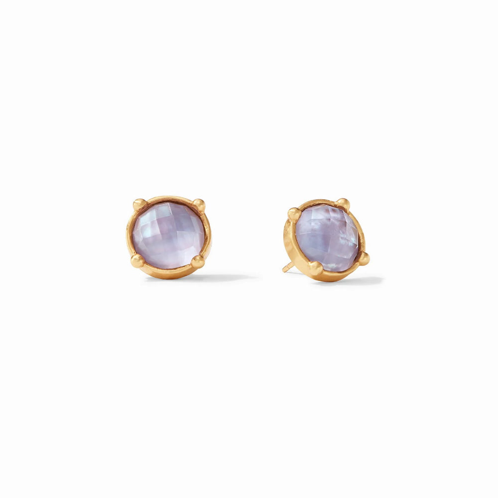 Julie Vos Honey-Style Stud Earrings with Sparkling Gemstone