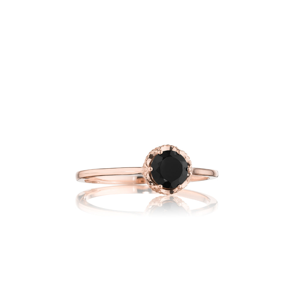 Tacori Delicate 14k Gold Petite Gemstone Crescent Crown Ring