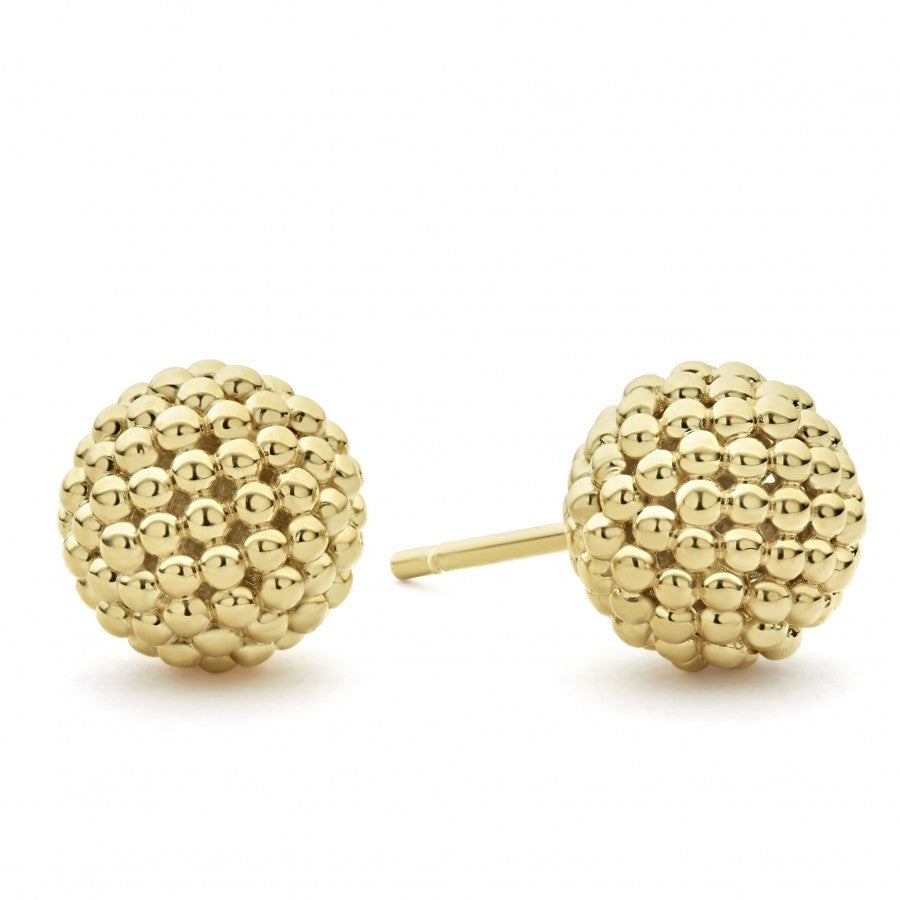 Lagos 18k Gold Classic Caviar Stud Earrings with 18k Gold Post