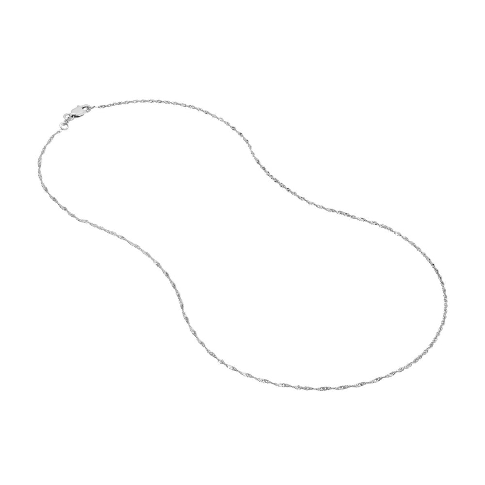 14k Gold, 1.15mm Lightweight Singapore Chain with Twist Elements