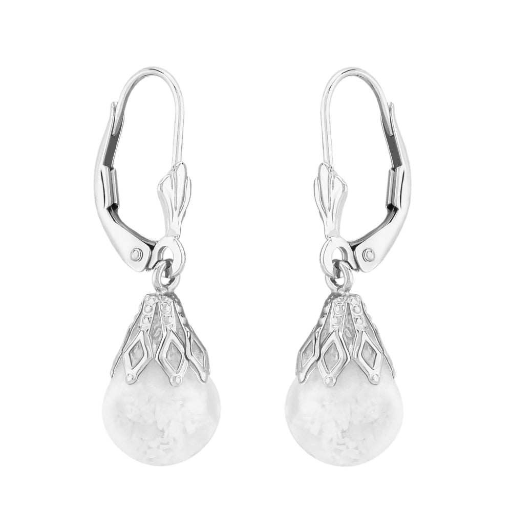 Gorgeous 14k Gold Floating 8mm Opal Drop Lever Back Earrings