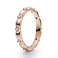 14k Rose Gold-plated Pandora Ring with Flower Petals Design