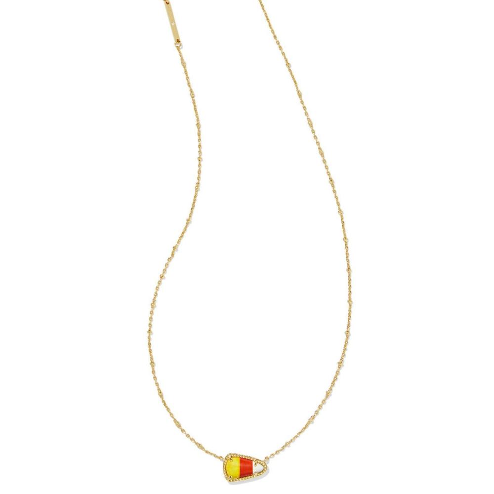 Kendra Scott Gold-plated Short Pendant Necklace Inspired by Candy Corn Design