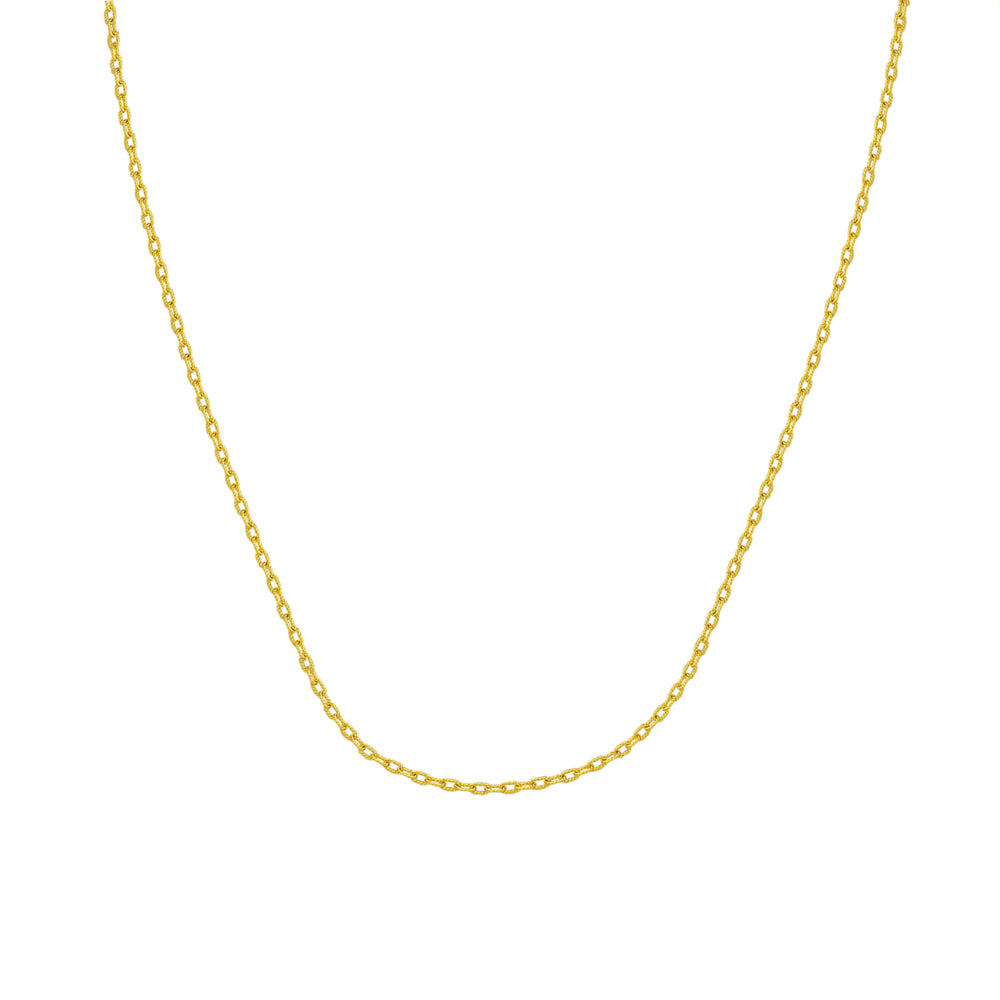 24-Inch 14kt Yellow Gold Designer Rolo Chain with Unique Style