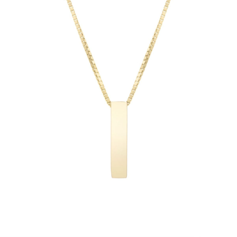 14K Gold Block Letter Initial Fashion Necklace - Available in ALL LETTERS