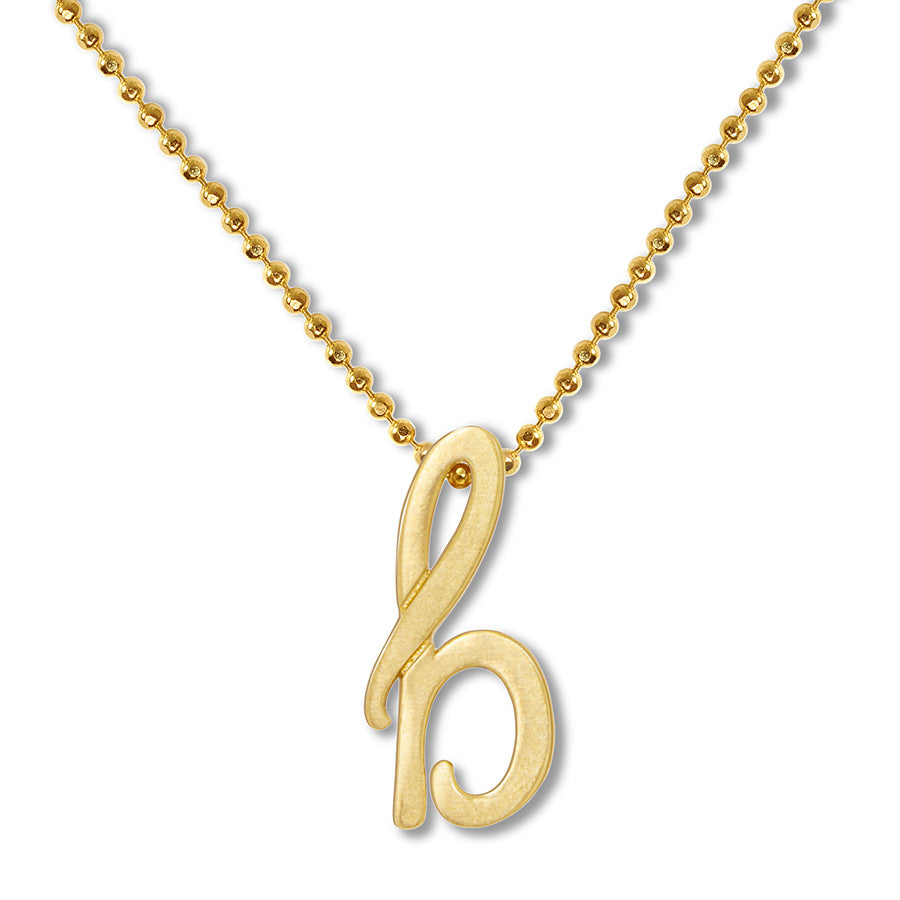 14k Yellow Gold Alex Woo Little Autograph Letter Pendant for Signature Style Jewelry