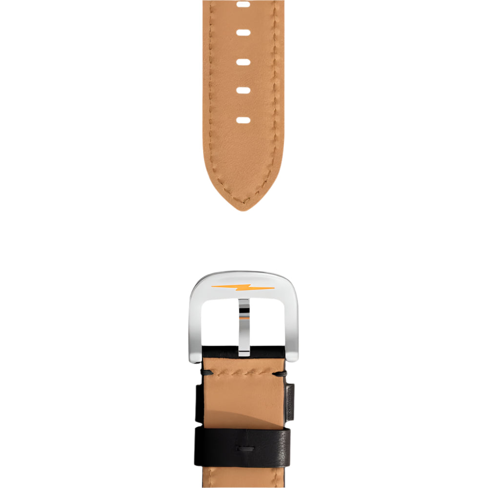 Shinola Premium 22mm Hand - sewn Leather Watch Strap in Black & Dark Cognac