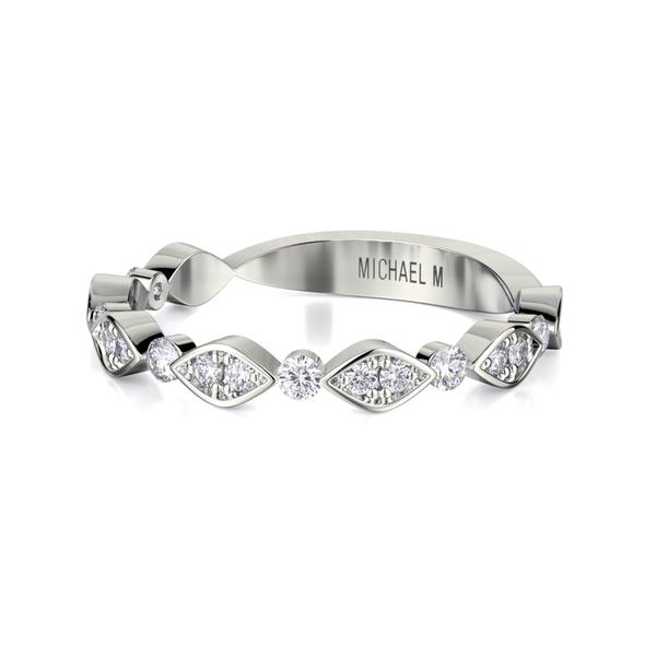 Michael M Exquisite 18K Bezel Set Marquise Diamond Ring Band