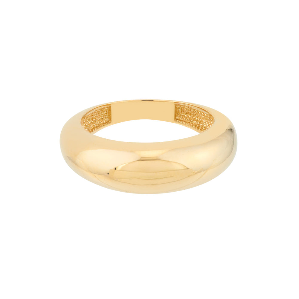 Exquisite 14k Gold Domed Puff Style Finger Ring for Women's Jewelry Collection