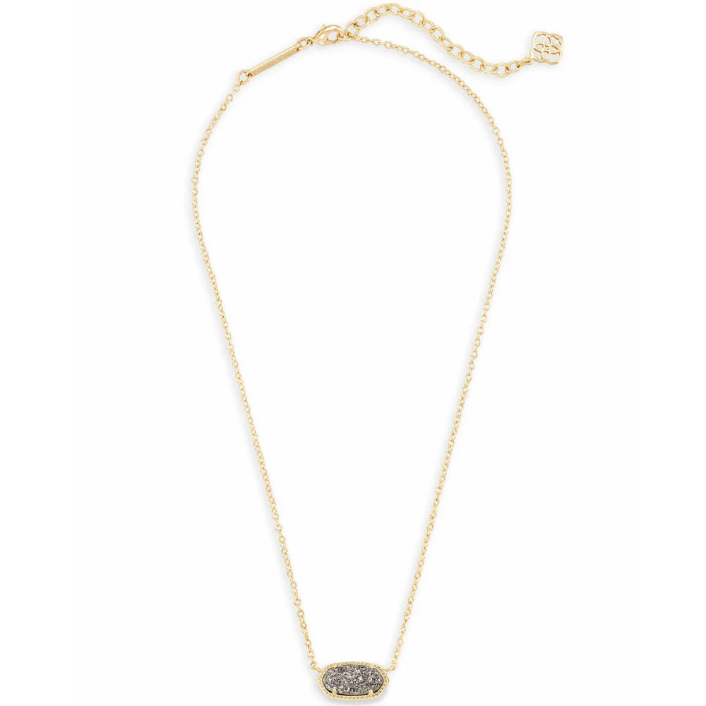Kendra Scott's Elegant Platinum Drusy Elisa Pendant Necklace