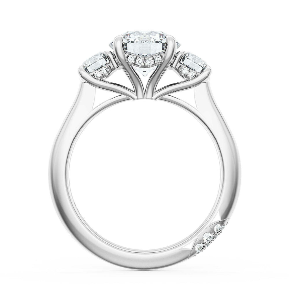 Tacori Platinum Round 3-Stone Engagement Ring from Founder's Collection