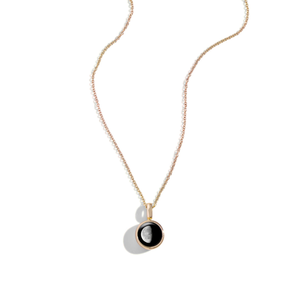 Stunning Gold Moonglow Sky Light Moon Phase Jewelry Necklace