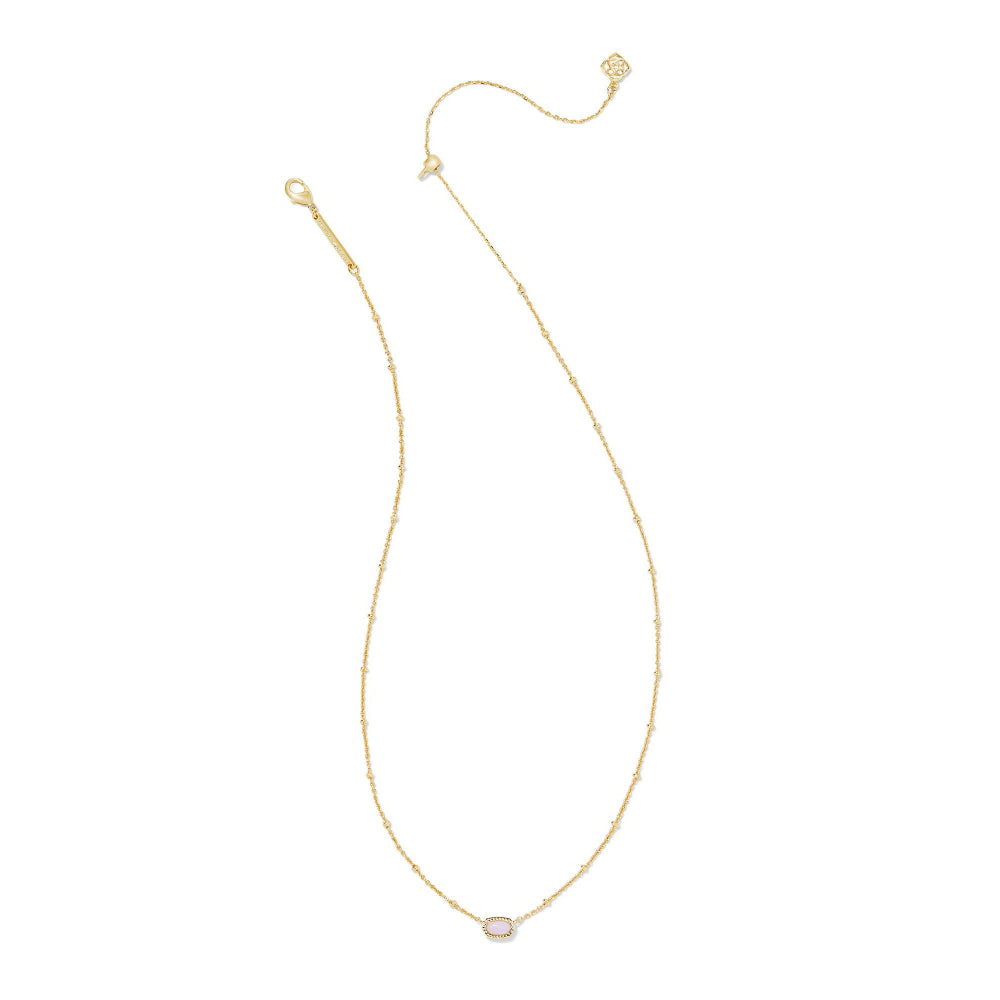 Kendra Scott Gold-Plated Mini Elisa Pink Opalite Crystal Satellite Short Pendant Necklace