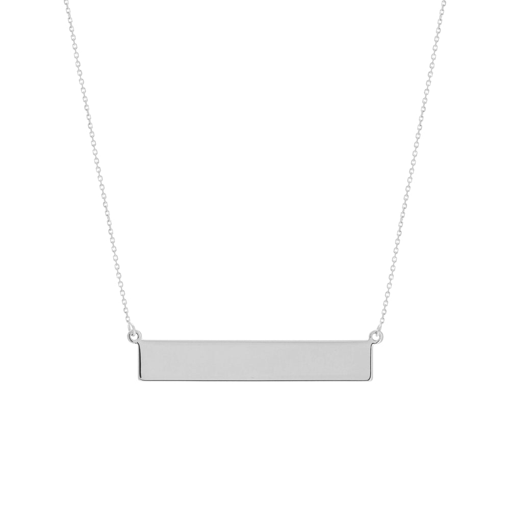 14k Gold Engravable Personalized Name Plate Bar Style Necklace for Fashion Jewelry Lovers