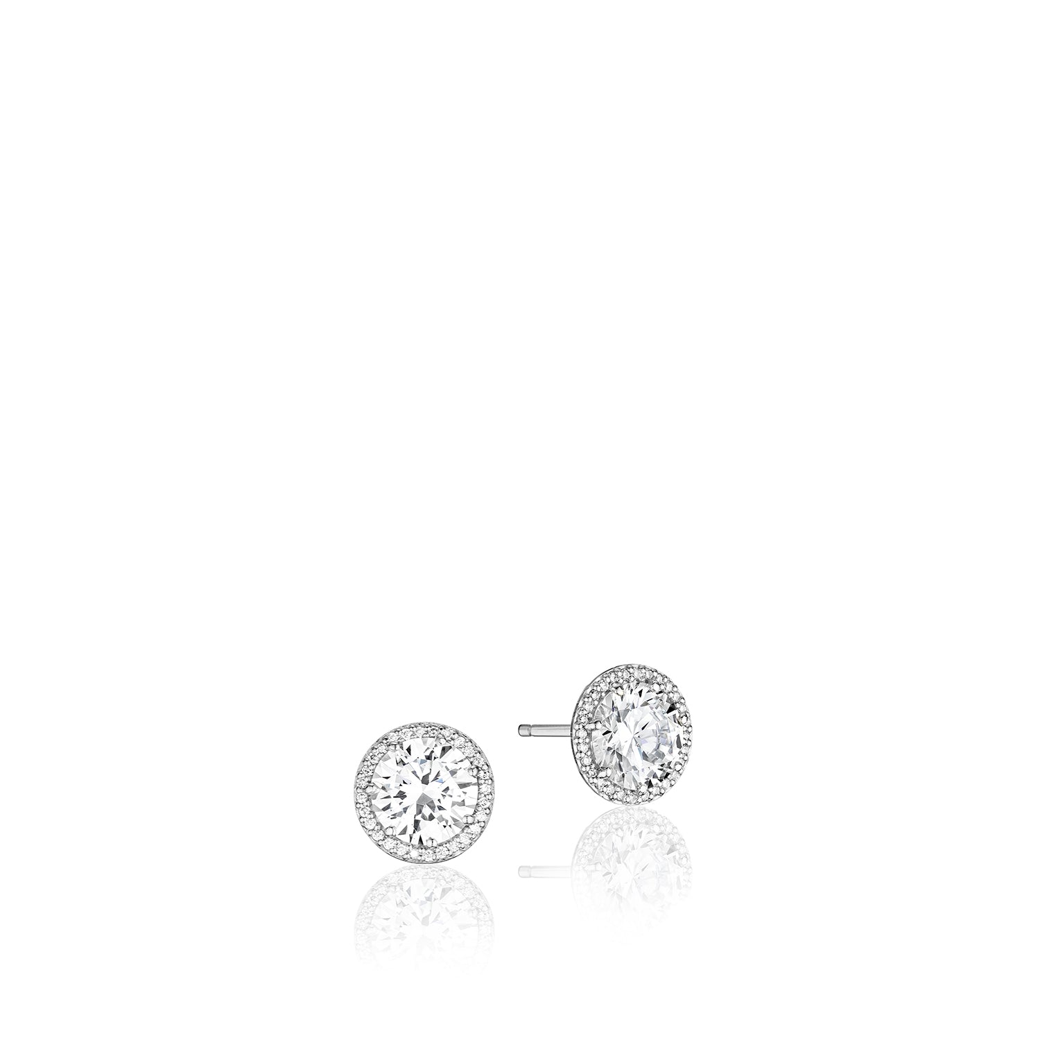 Exquisite Tacori Bloom Diamond Stud Earrings Crafted in 14-karat White Gold