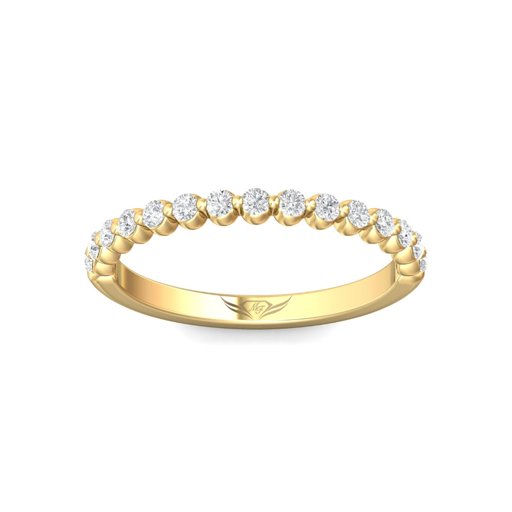 14k Yellow Gold Single Prong Flyer 15 - Diamond Wedding Band