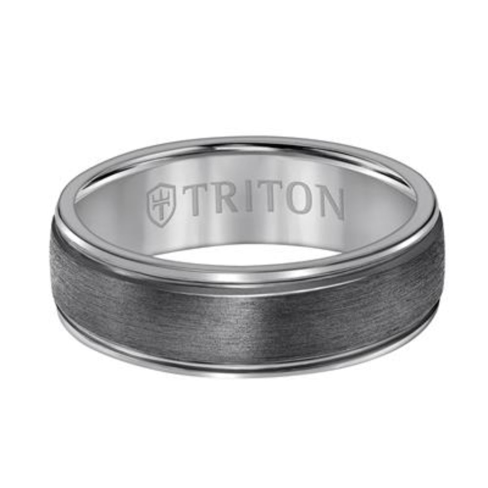 Men's Exquisite Tantalum Wedding Band Featuring a Stunning Chrystaline Finish