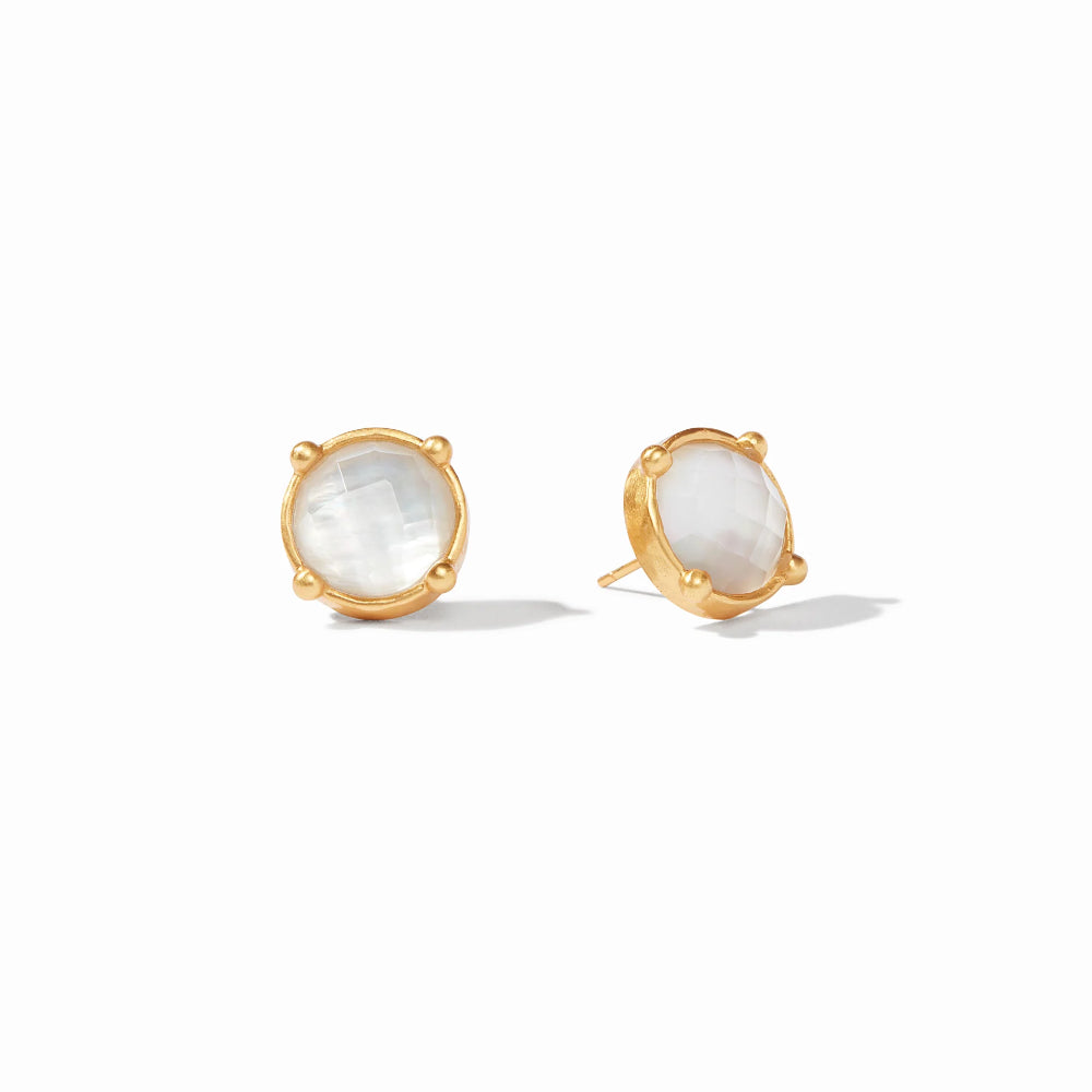 Julie Vos Honey-Style Stud Earrings with Sparkling Gemstone