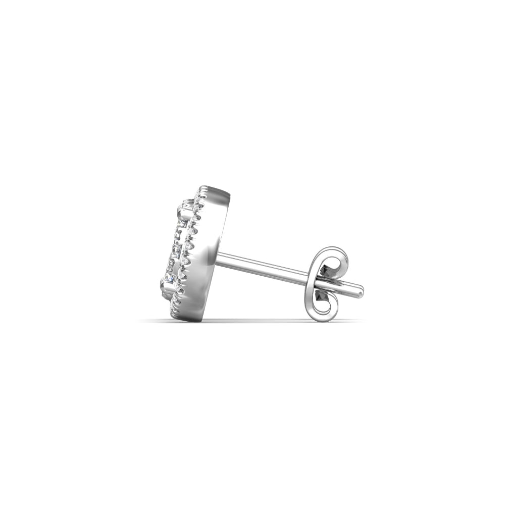 14k White Gold Martin Flyer Diamond Cluster Halo Stud Earrings with 1.02ct