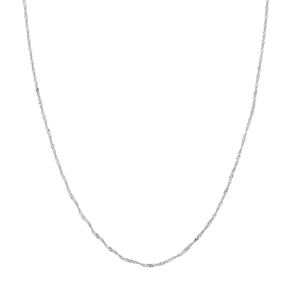 1.4mm 14k White Gold Singapore Chain for Elegant Look