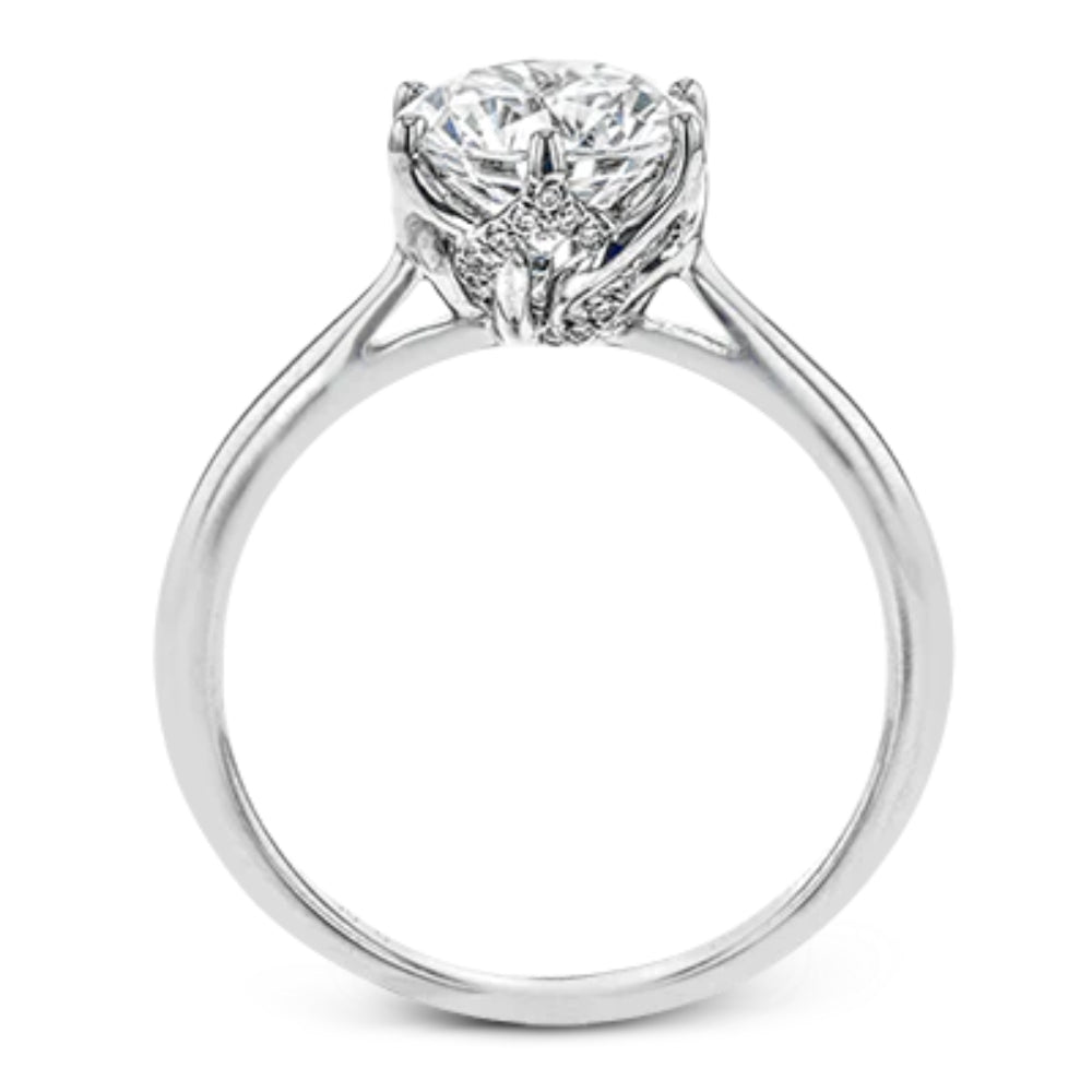 Simon G. 18k White Gold Round-Cut Diamond Solitaire Engagement Ring