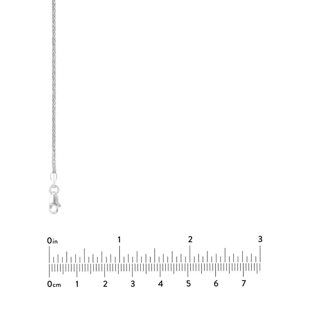 18-Inch 1.25mm 14kt White Gold Lightweight and Durable Wheat Chain