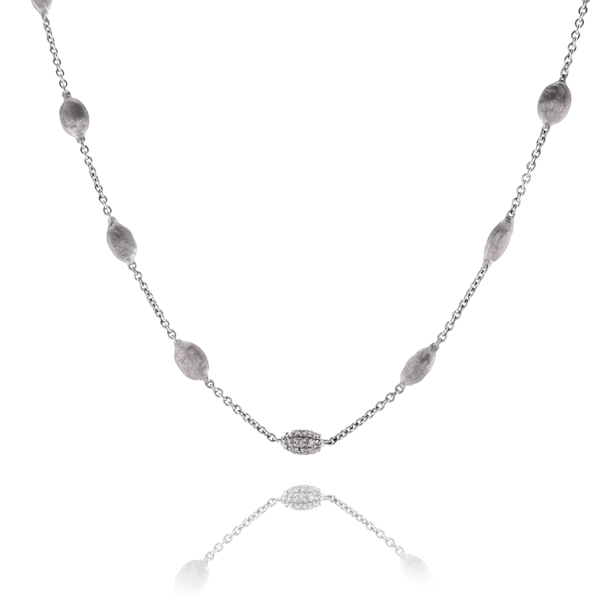 18 Karat White Gold Diamond Necklace from the Estate of Marco Bicego's Siviglia Collection