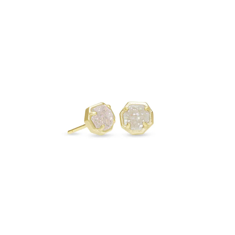 Kendra Scott Drusy Nola Stud Earrings in 14k Gold or Rhodium