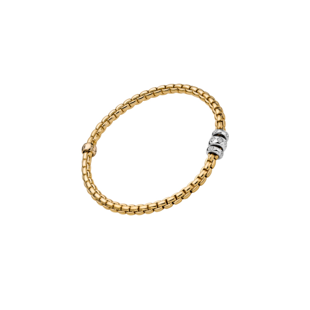 Fope Eka 18k Gold Diamond-Embedded Flexible Bracelet