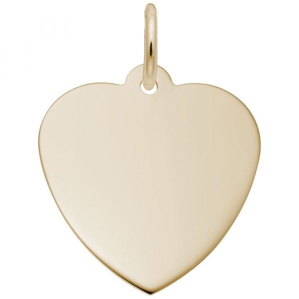 Exquisite 14k Gold Small Classic Engravable Heart Charm