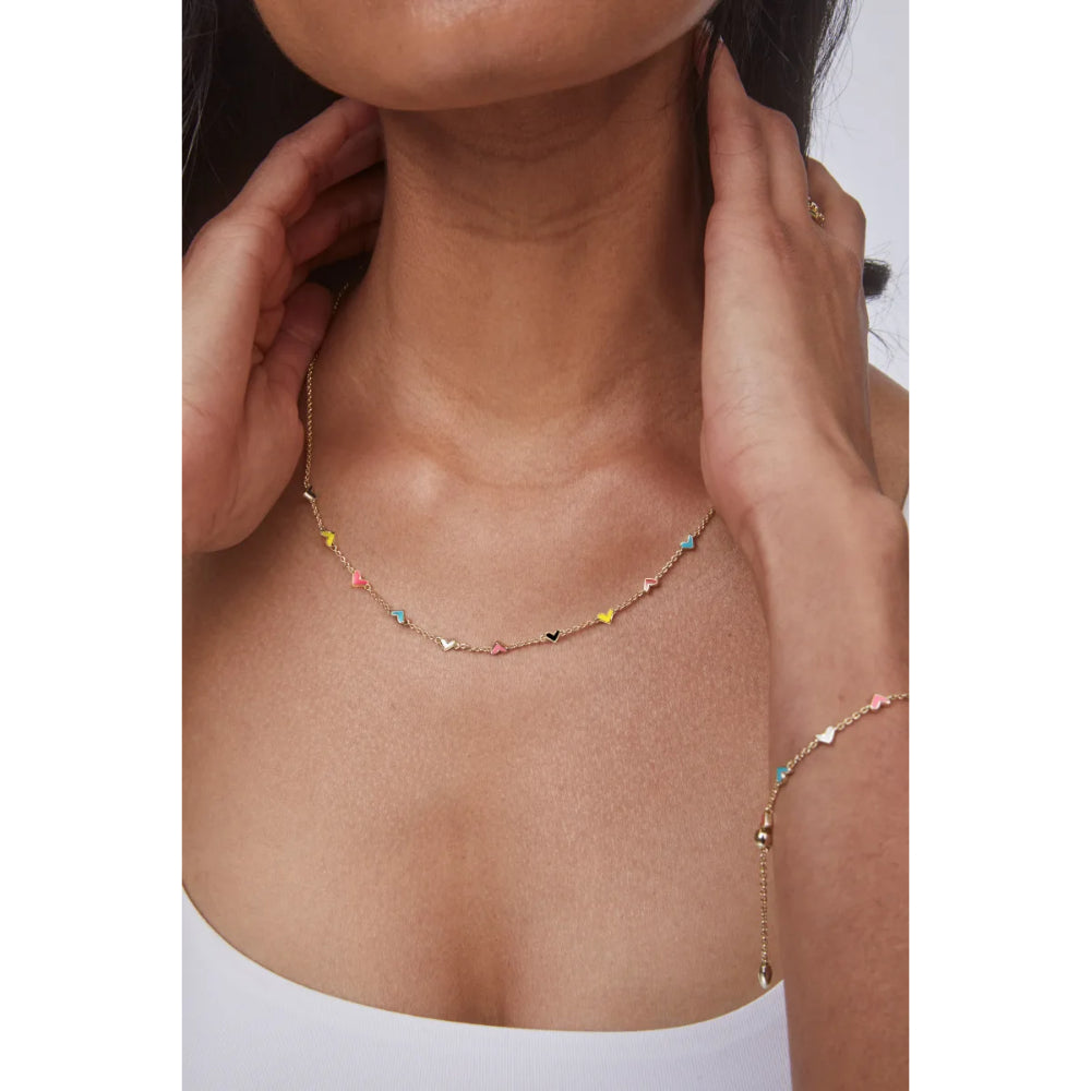 Kendra Scott Gold Multi Mix Haven Strand Heart Necklace - A Stylish Jewelry Piece