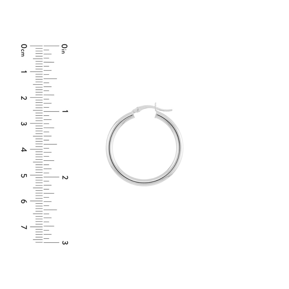 Gorgeous 14k White Gold Polished Hoop Earrings for Women