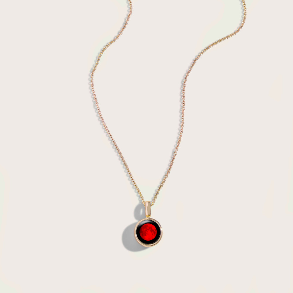 Stunning Gold Moonglow Sky Light Moon Phase Jewelry Necklace