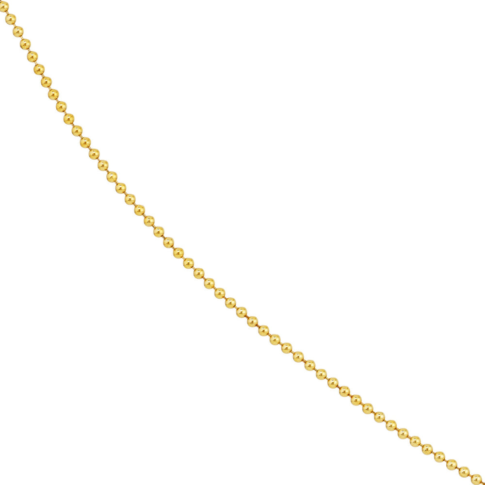 18-Inch 14k Yellow Gold Beaded Chain Necklace - A Timeless Jewelry Piece