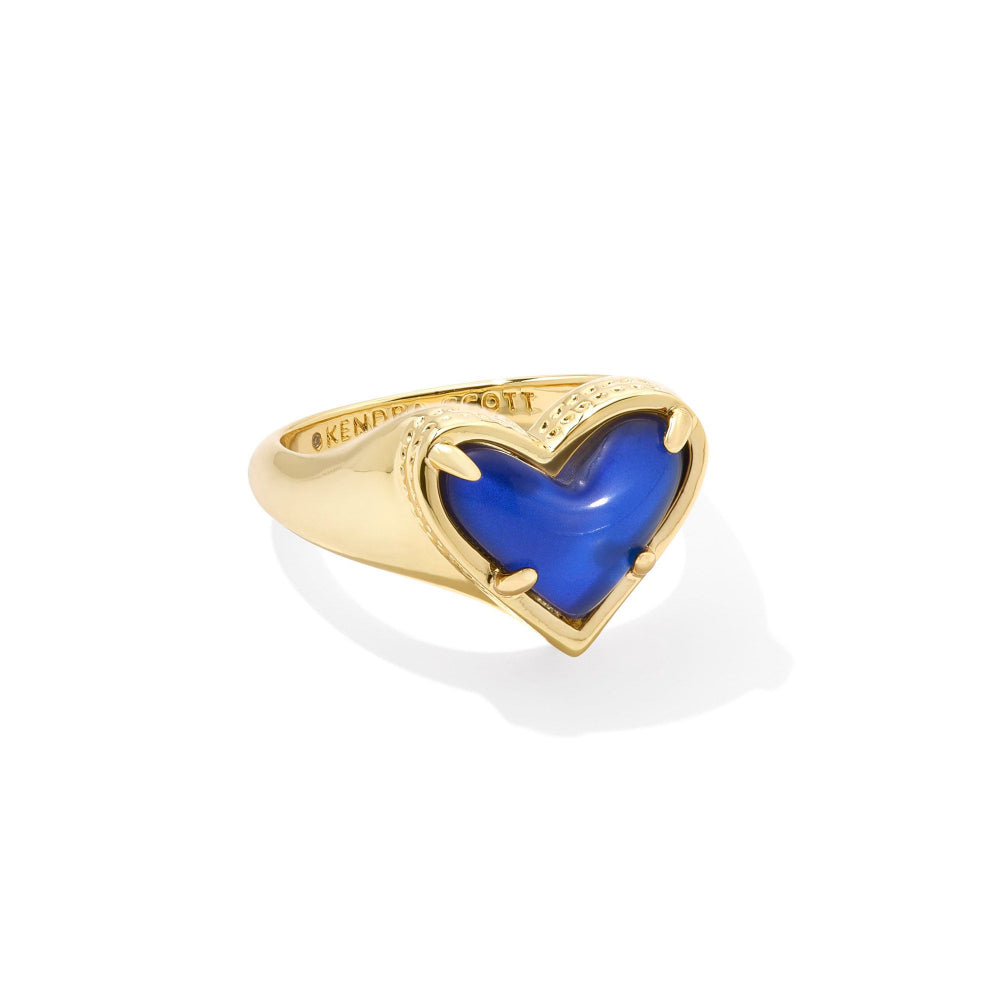 Kendra Scott Gold Mood Stone Framed Ari Heart Band Ring